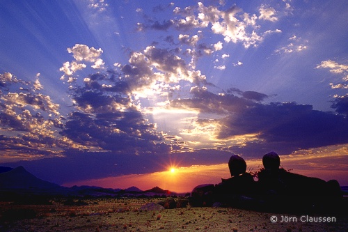 Sonnenuntergang im Damaraland, Namibia